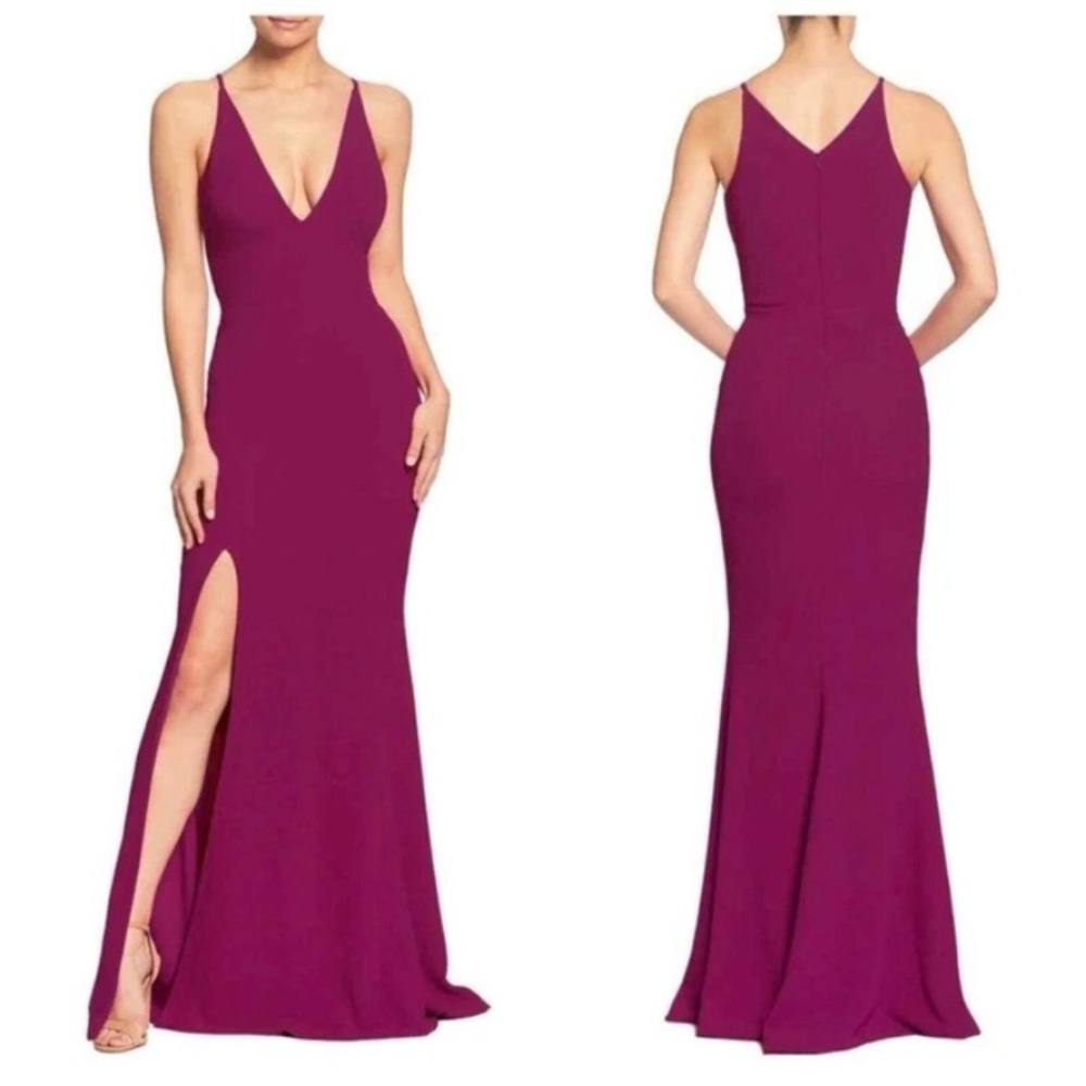 Dress the Population Iris Deep Magenta Floor-Length Gown size Small Dress‎ New